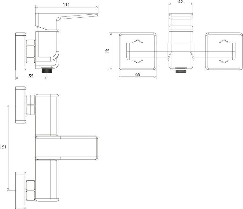 Смеситель для душа Omnires Parma, PM7440CR