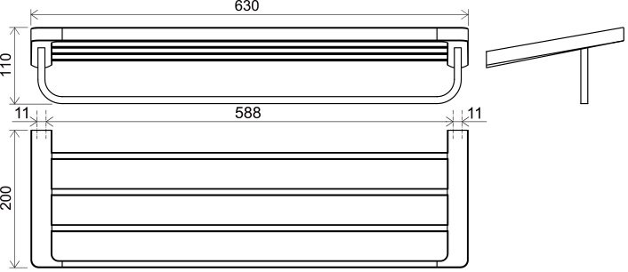 Полотенцедержатель (3 полотенца) Ravak 10° TD 330.20, X07P563