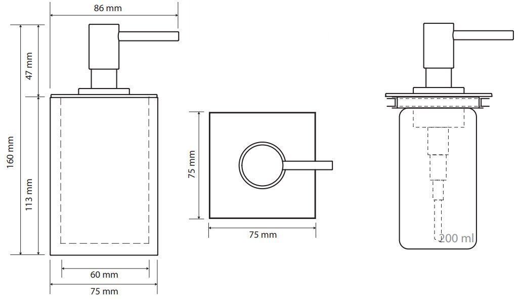 Дозатор жидкого мыла белый Bemeta Gamma, 145709314