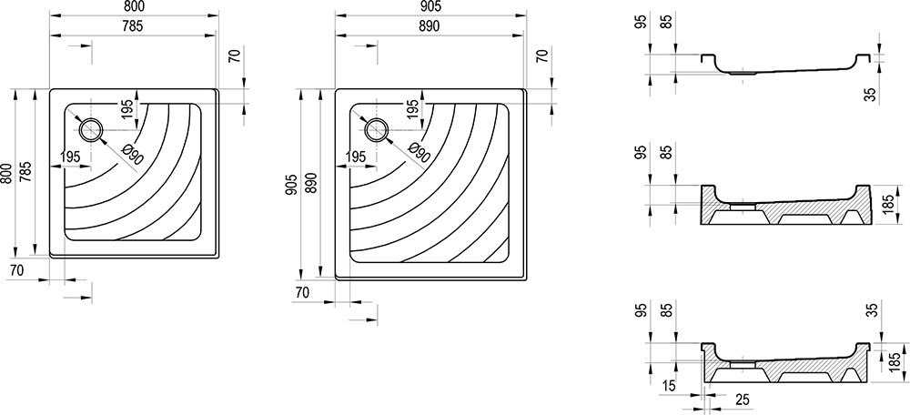Поддон Ravak Angela EX