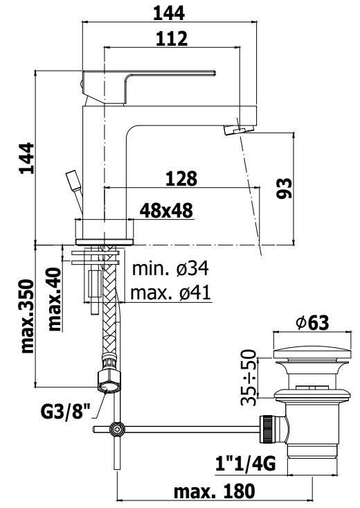 Смеситель для умывальника Paffoni Elle хром, EL071CR