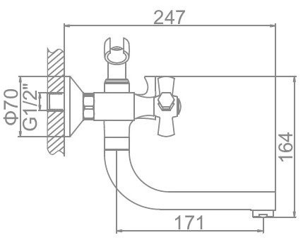 Смеситель для ванны Ledeme L3190