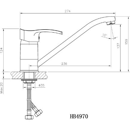 Смеситель для кухни Haiba HB4970