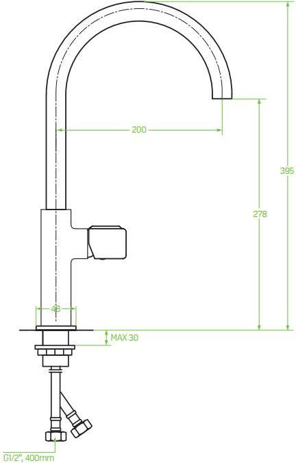 Смеситель для кухонной мойки Laveo Pretto хром, BAO_068D