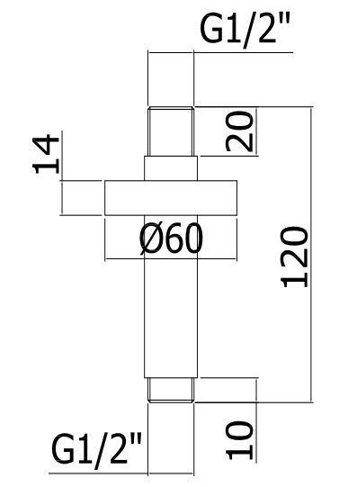 Кронштейн потолочный Paffoni Light хром, ZSOF065CR