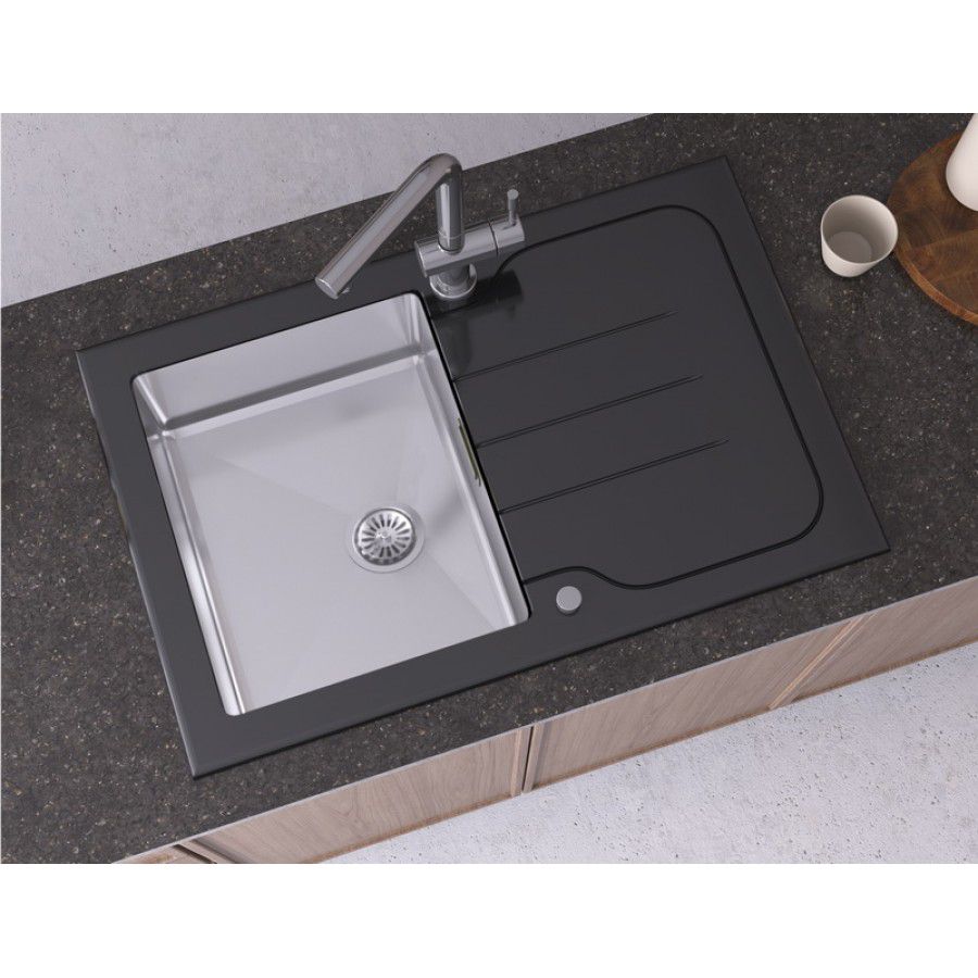 Мойка со стеклом ZorG GS 7850 black