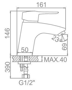 Смеситель для умывальника Ledeme L1004