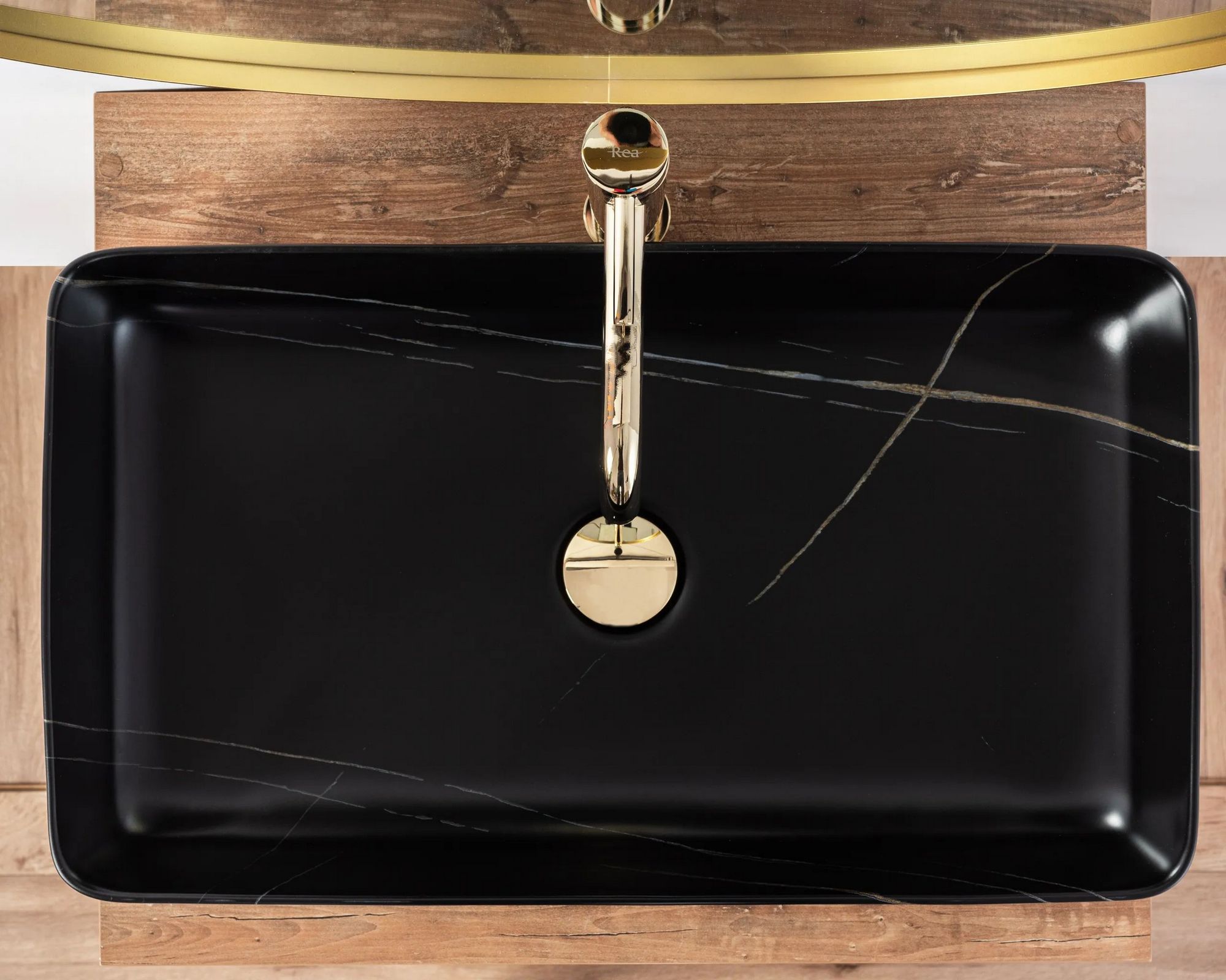 Умывальник Rea Denis Black Stone Matt 61.5x35, REA-U6510