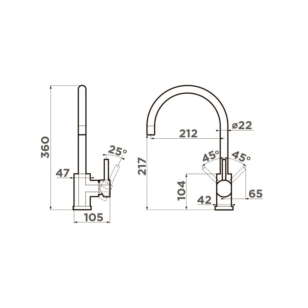 Кухонный смеситель Omoikiri Wakayama-GM, 4994290