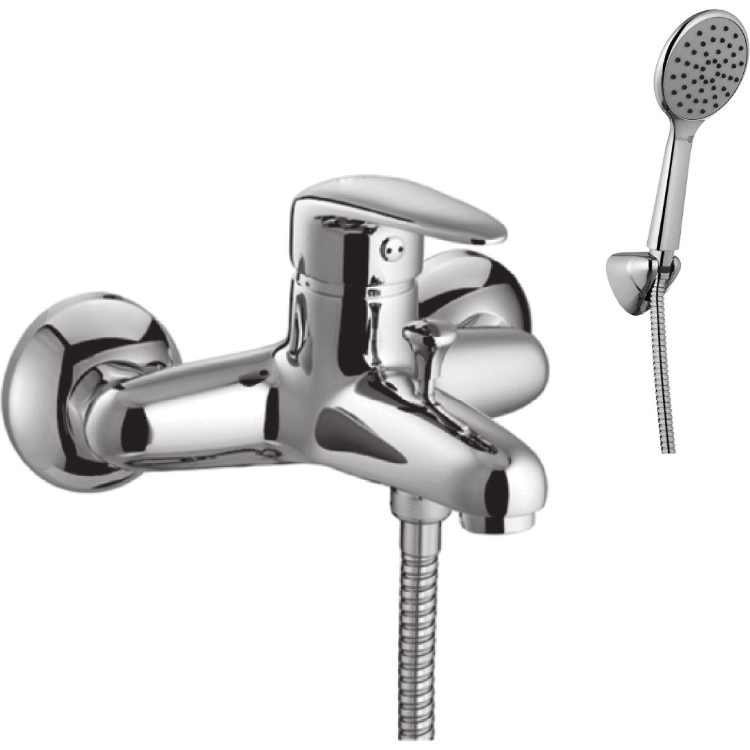 Смеситель для ванны с коротким изливом с аксессуарами Lemark Pramen, LM3302C