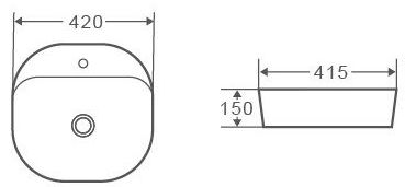 Умывальник накладной Grossman 42x41.5, GR-3028