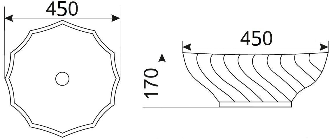 Раковина для ванной Ceramalux 46x46, 9073