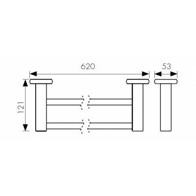 Держатель полотенца прямой 2-х уровневый Kaiser, KH-1708