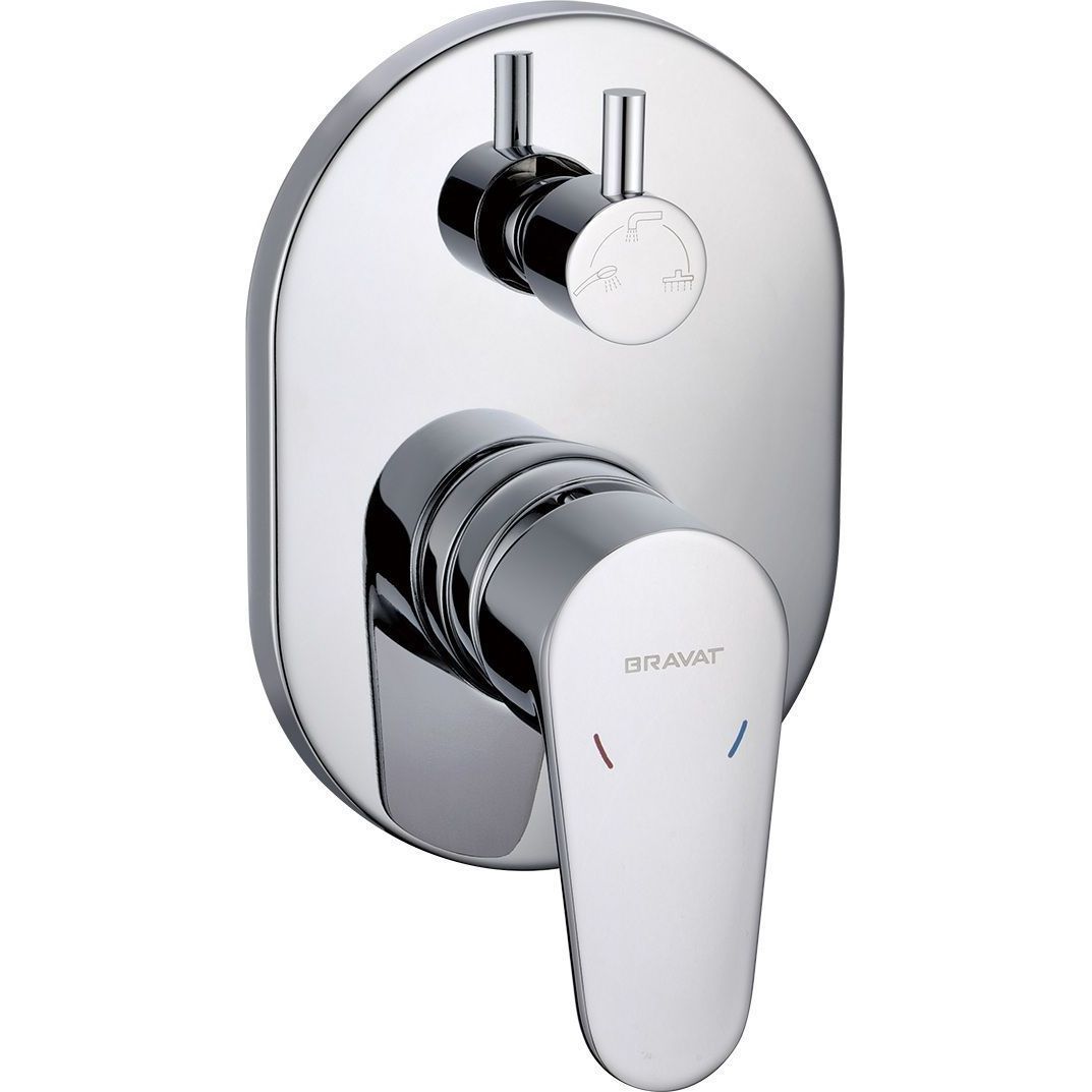 Смеситель скрытого монтажа Bravat Eler (3 функции) + накладка FB848238CP-3