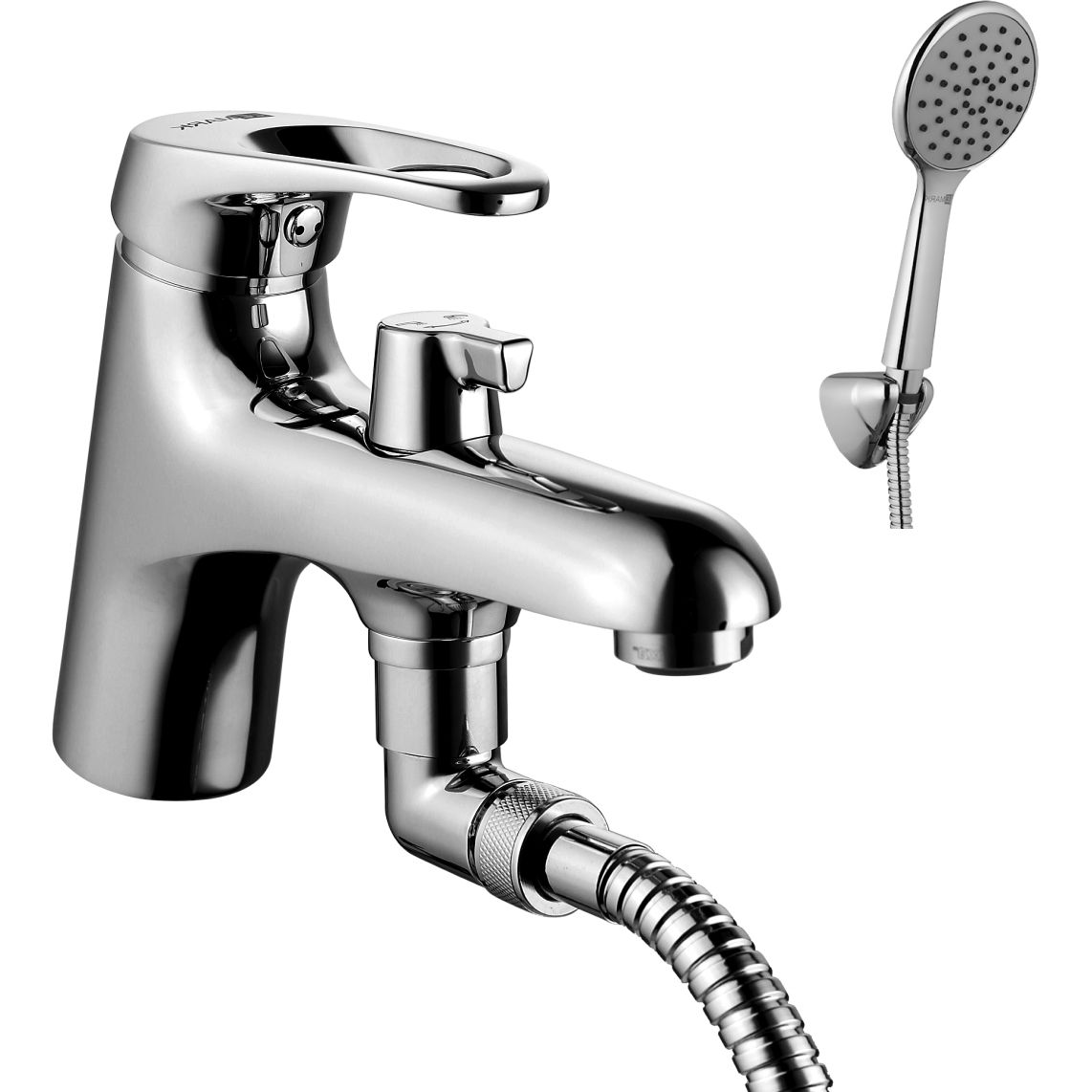 Смеситель на борт ванны с коротким изливом с аксессуарами Lemark Omega, LM3115C