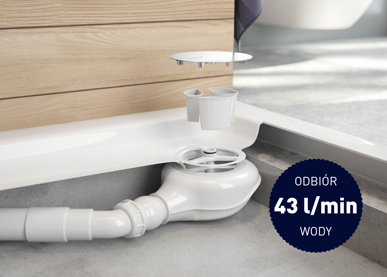 Сифон для поддона Deante Easy Clean 90, NHC_029C