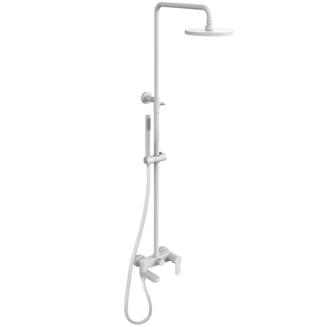 Система для душа с изливом Paffoni ZCOL632BO белый матовый