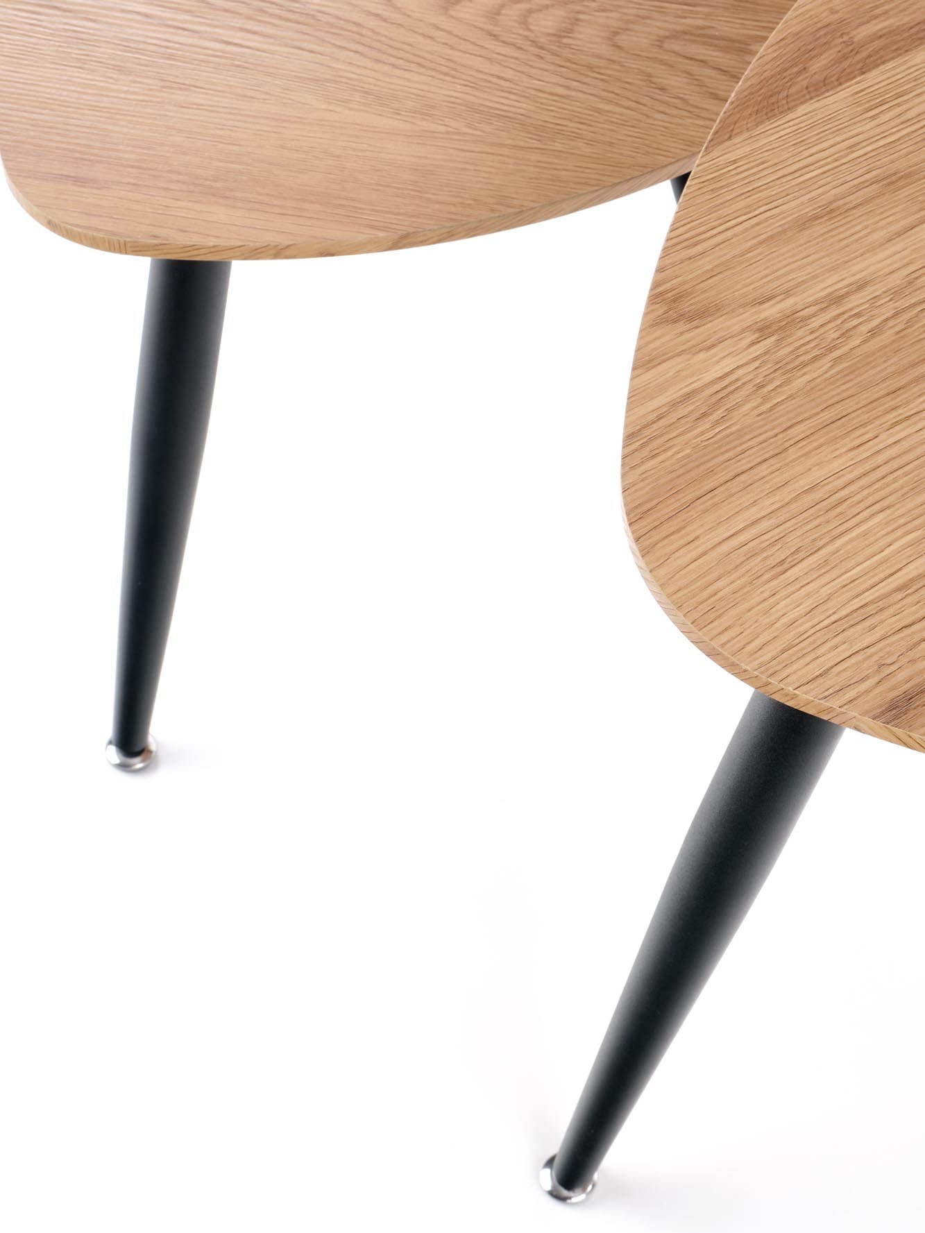 Комплект Halmar Nieca 2 (2 стола журнальных) дуб золотой/черный, 40/40/41 и 60/60/49, V-CH-NICEA_2-LAW