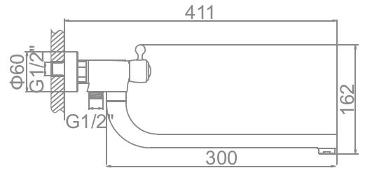 Смеситель для ванны Ledeme L2687