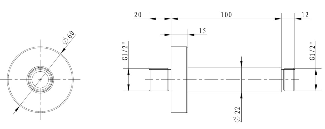 Держатель для верхнего душа Villeroy & Boch 10 см хром, TVC00001900061