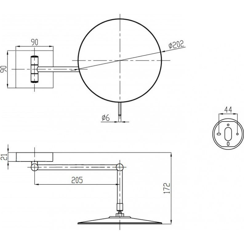 Зеркало для макияжа Villeroy & Boch Elements, хром, TVA15201800061