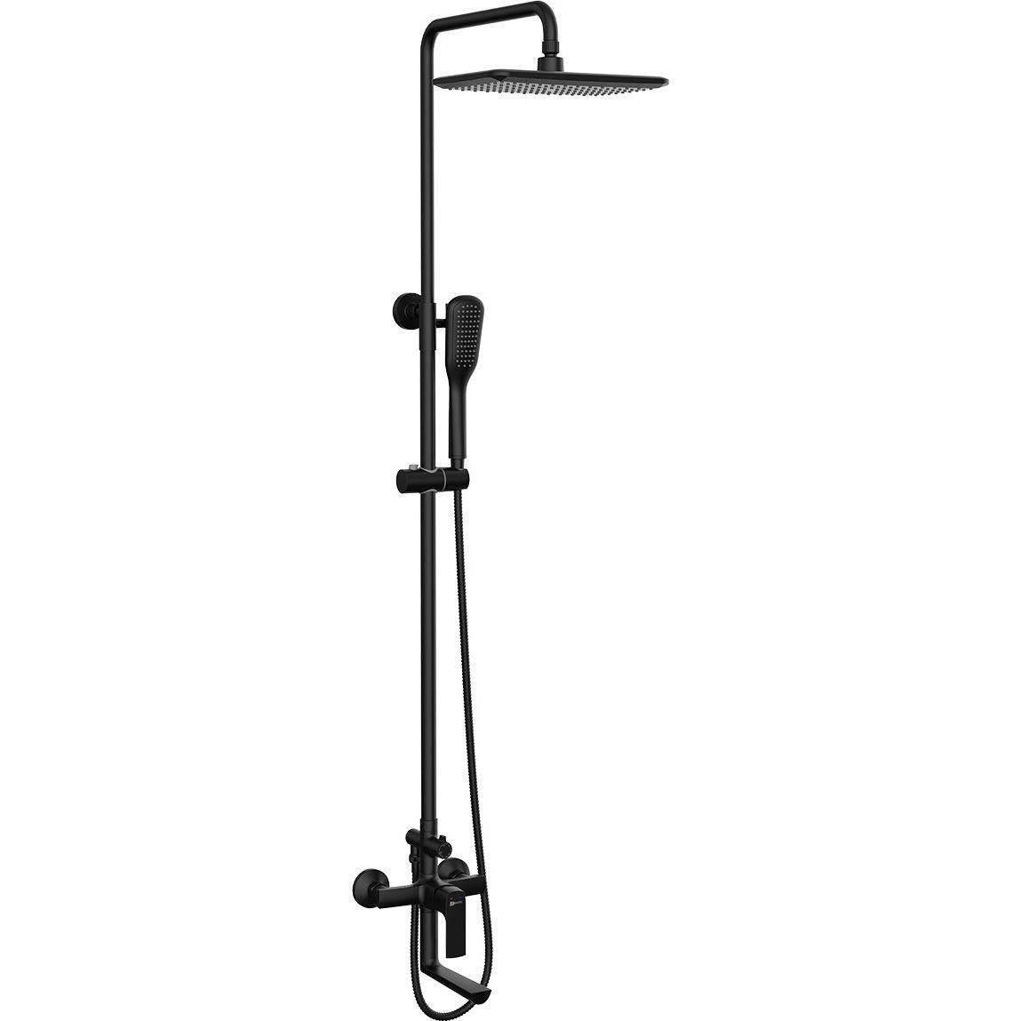 Смеситель для ванны и душа с верхней душевой лейкой с 1-функциональной лейкой Lemark Ursus, LM7262BL