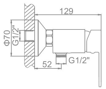 Смеситель для душа Ledeme L2010