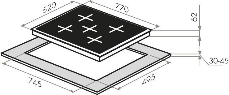 Индукционная варочная панель Maunfeld EVI.775-FL2-BK