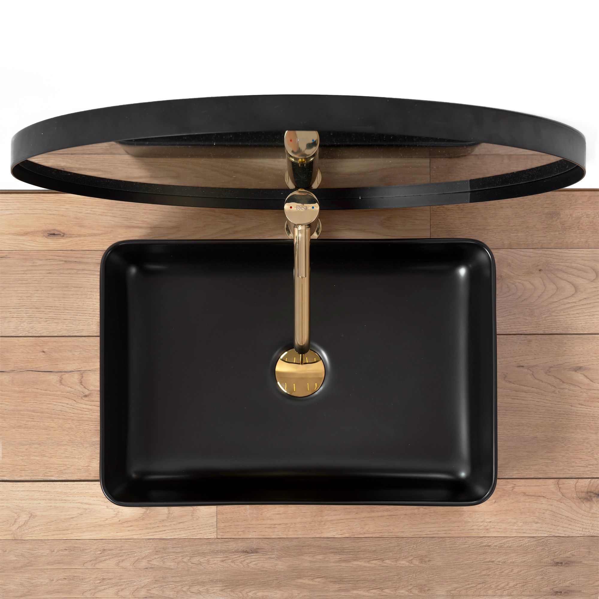 Умывальник Rea Avia Black Matt 50.5x34.5, REA-U0843