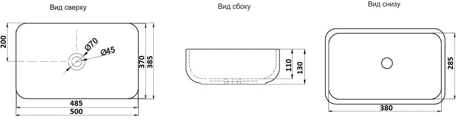 Раковина для ванной Ceramalux 50x39, 597