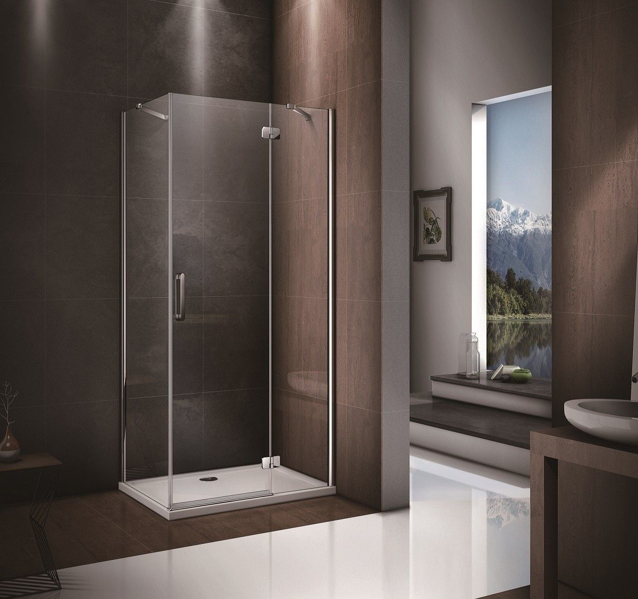 Душевой уголок Good Door Saturn WTW+SP-140x90-C-CH-R