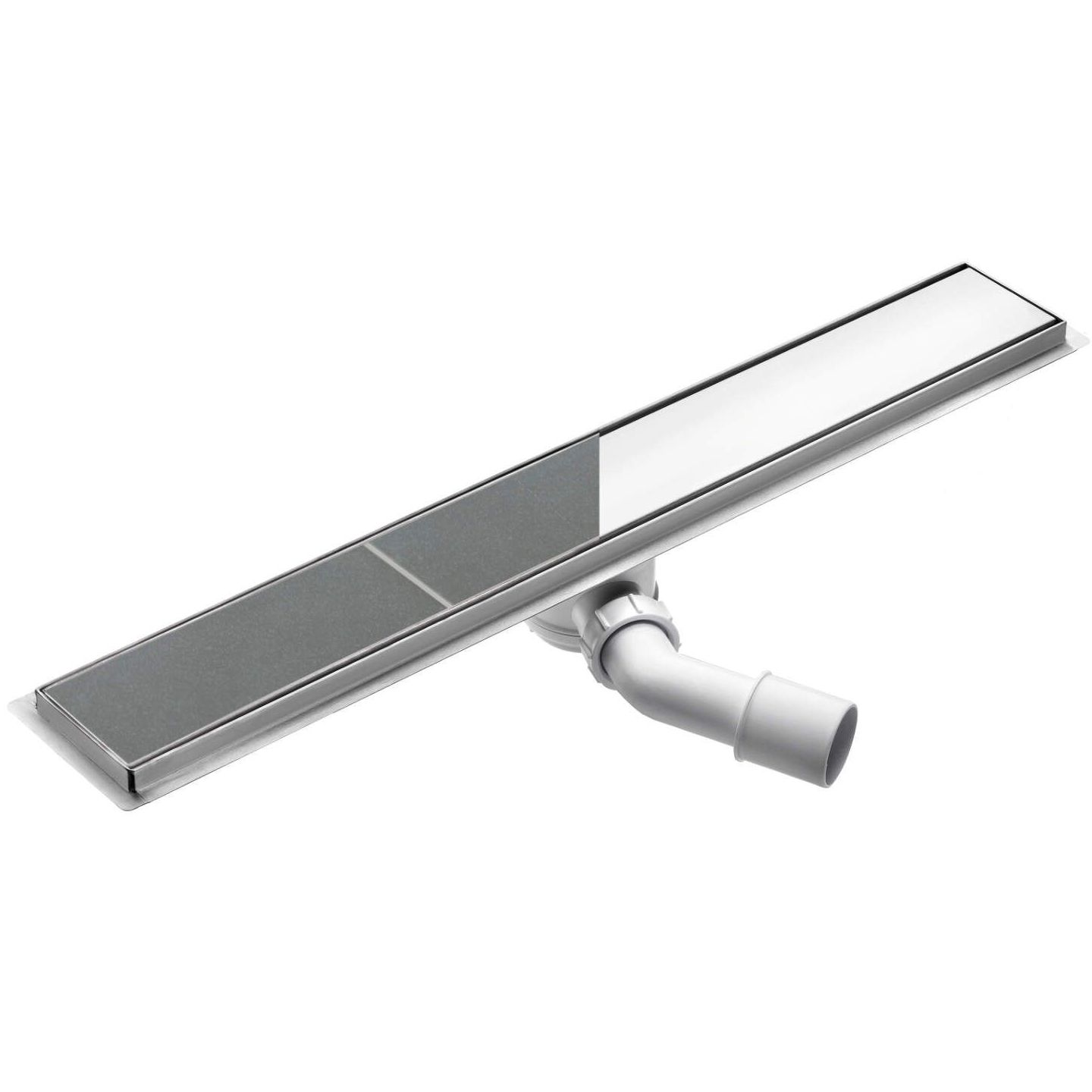 Линейный слив с универсальной решеткой без декора/под плитку Deante 80