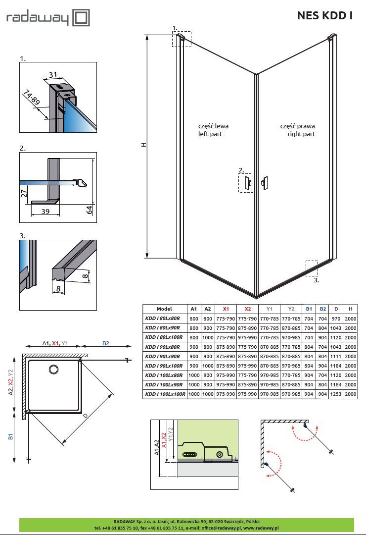 Душевая кабина Radaway Nes KDD I