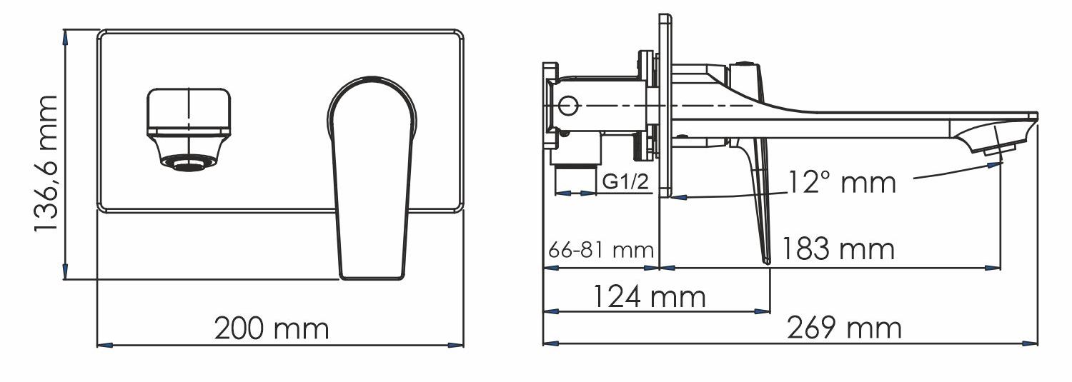 Встраиваемый смеситель для раковины WasserKRAFT Lopau, 3230