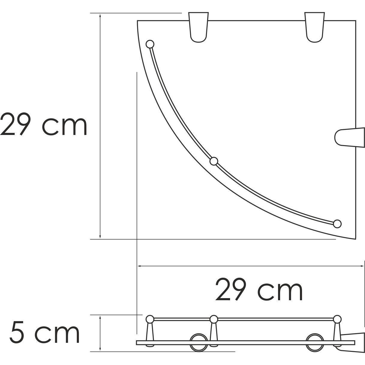 Полка стеклянная угловая WasserKRAFT, K-544