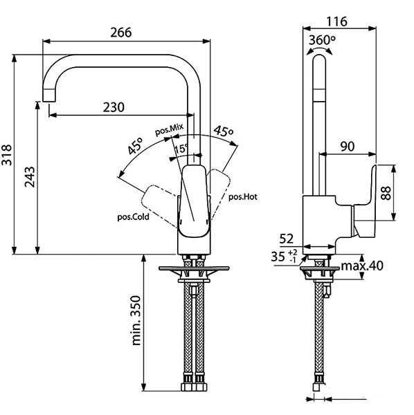 Смеситель для кухни Ideal Standard Ceraplan III, B0725AA
