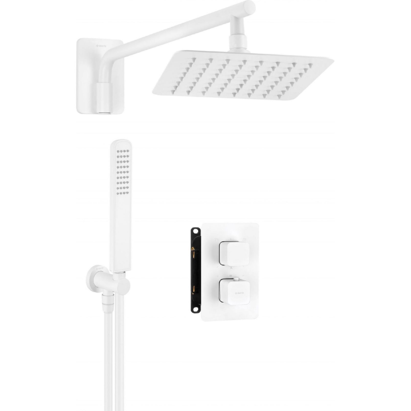 Душевая система скрытого монтажа с закругленным термостатическим смесителем Deante Box Bianco, BXYZAECT