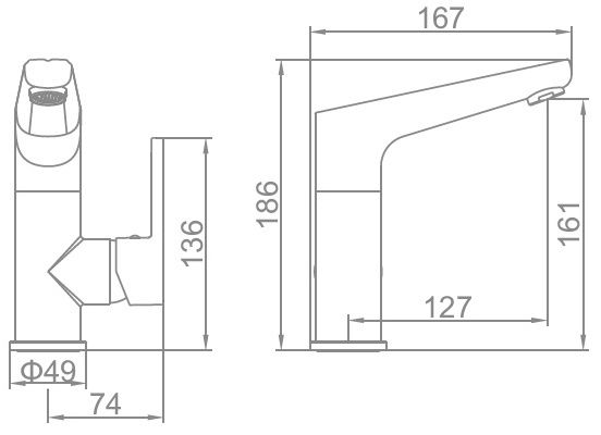 Смеситель для умывальника с поворотным изливом Ledeme L1066