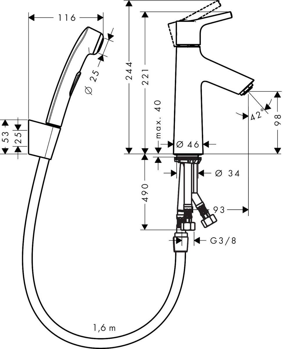 Смеситель для умывальника Hansgrohe Тalis S 110, 72290000