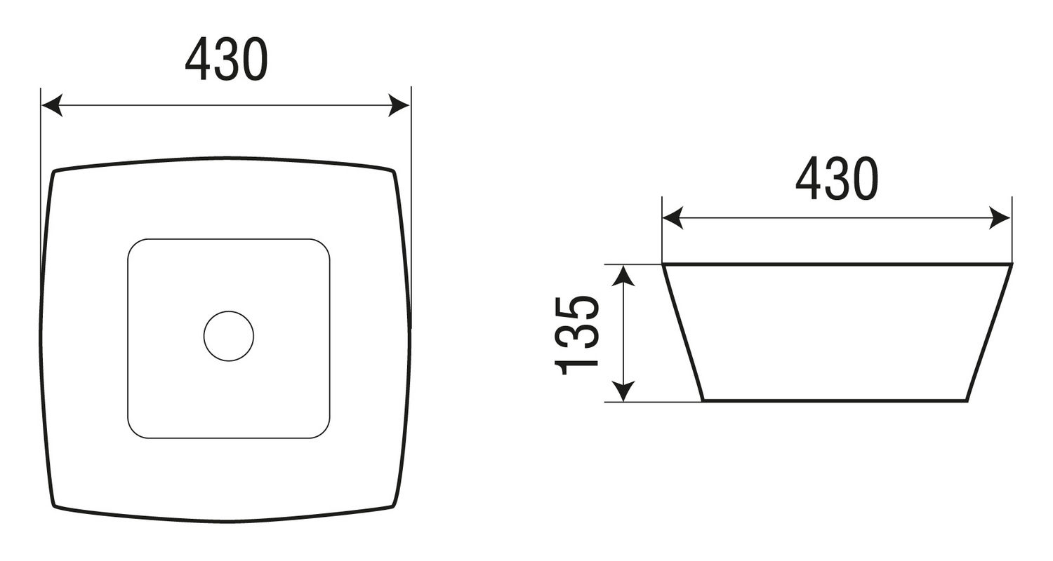 Раковина накладная WeltWasser ELBACH 2076 43x43