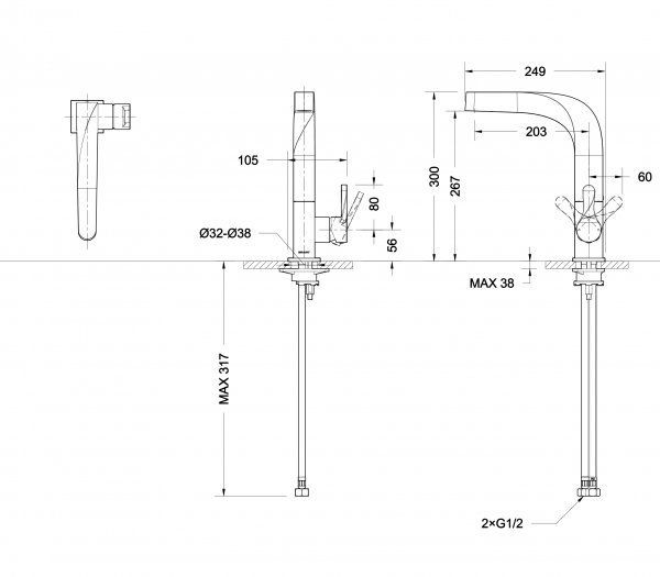 Смеситель для кухни Bravat Wave F774108C