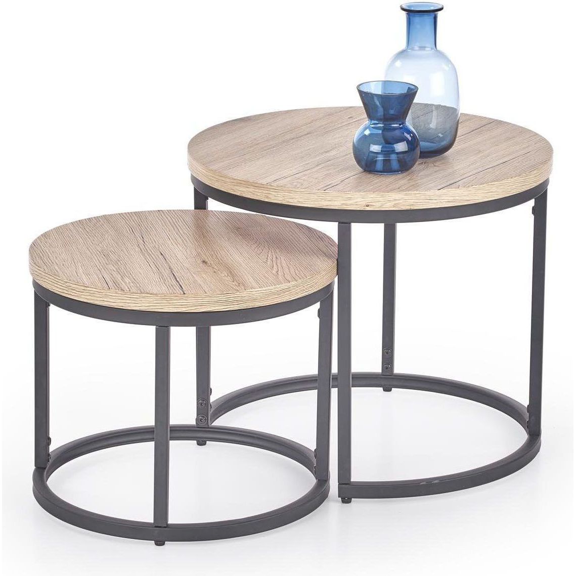 Комплект Halmar Oreo (2 стола журнальных) дуб сан ремо/черный, V-CH-OREO-LAW-DAB_SAN_REMO