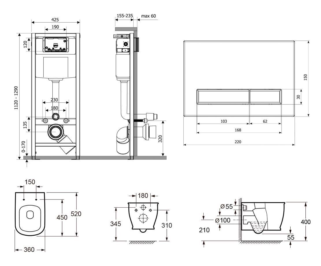 Комплект 7 в 1 Lavinia Boho Relfix Bell Pro Rimless, 87040045
