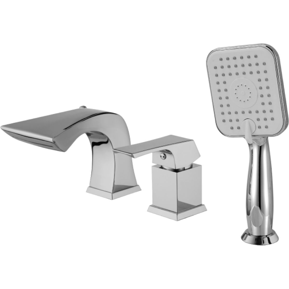 Смеситель для ванны встраиваемый на 3 отверстия с аксессуарами Lemark Unit, LM4545C