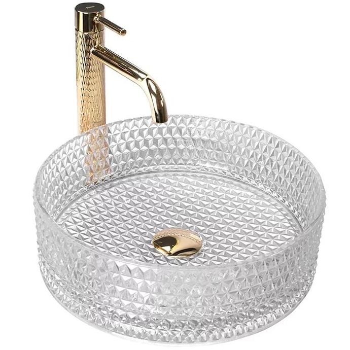 Умывальник Rea Cristal Transparent 35.5x35.5, REA-U9670
