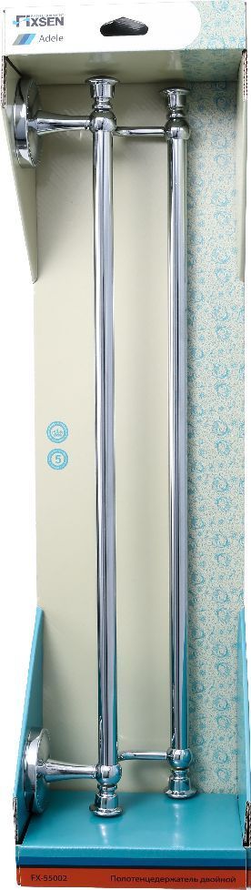 Полотенцедержатель трубчатый двойной Fixsen Adele, FX-55002