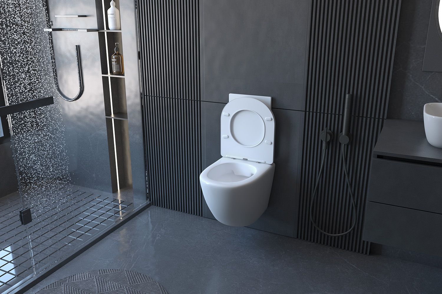 Унитаз подвесной безободковый белый Abber Bequem, AC1100