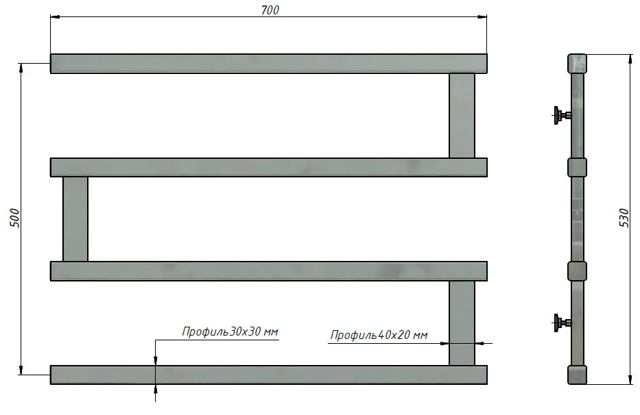 Полотенцесушитель Stinox Optima 50x70
