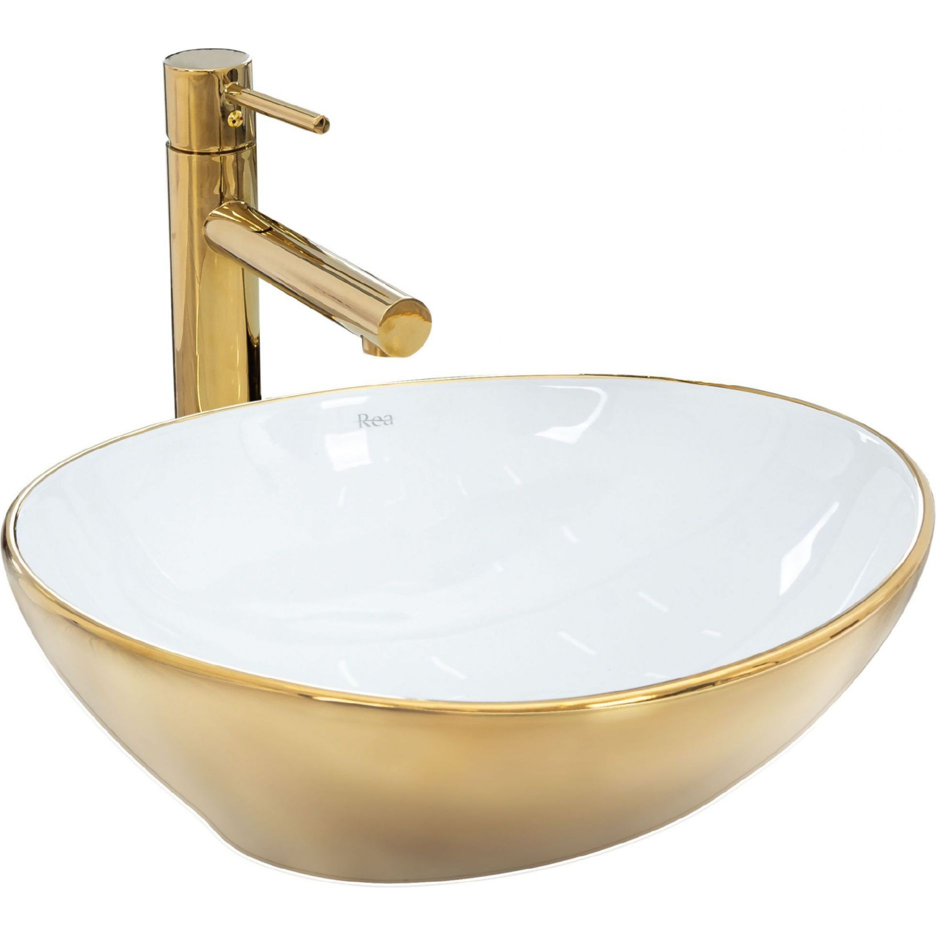 Умывальник Rea Sofia Gold/White 41x34.5, REA-U0456