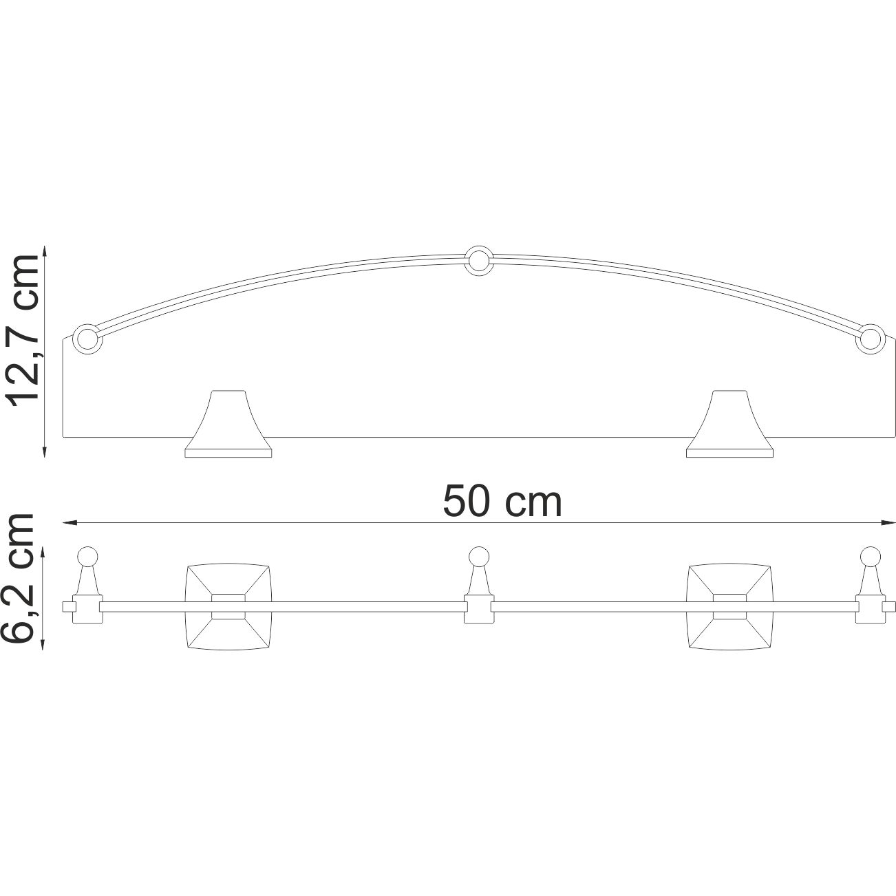 Полка стеклянная WasserKRAFT Wern, K-2544